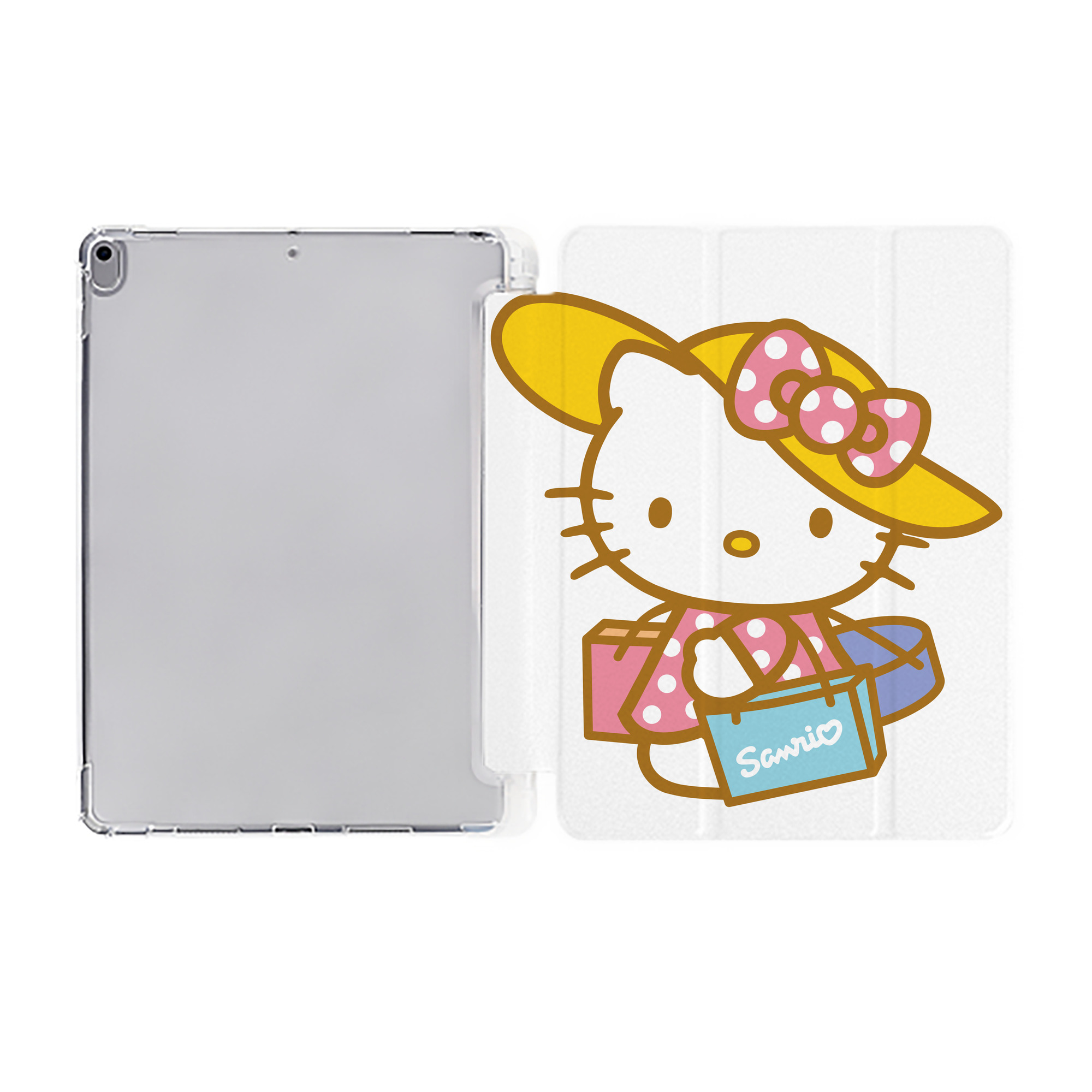 （画像用） Hello Kitty ハローキティ IPad ケース ペン収納付き 三つ折りスタンド PUレザー×シリコン 対応機種9.5/10.5/10.9インチ